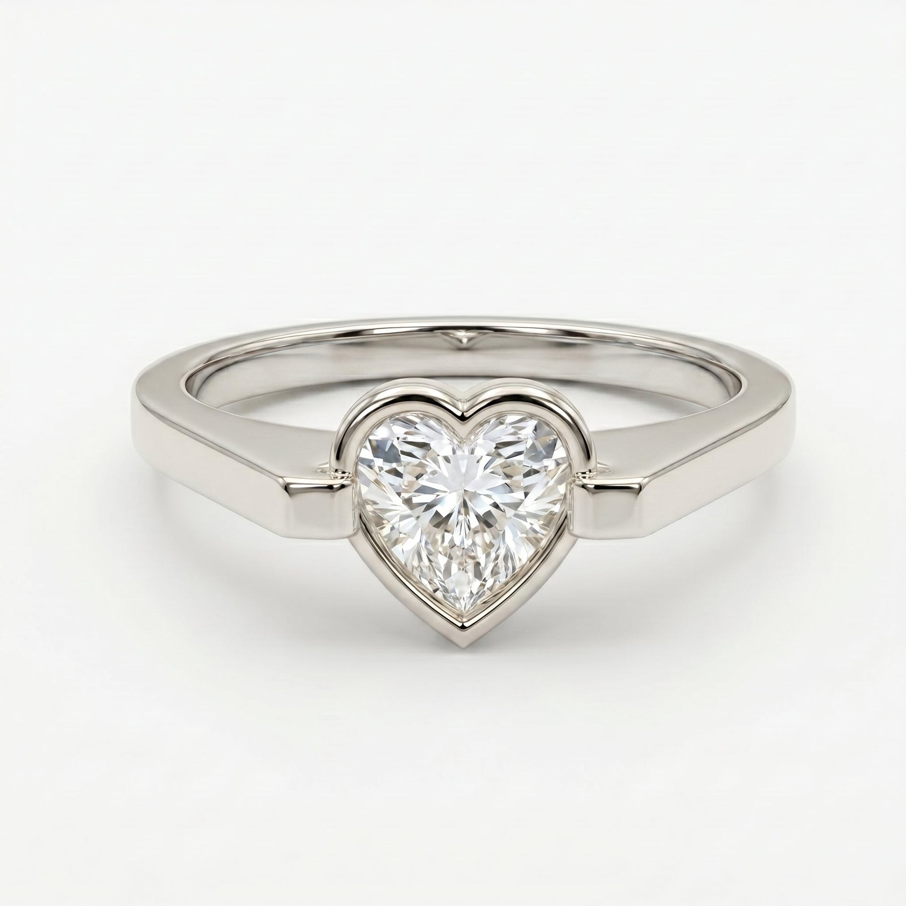 Elegant Heart-Shaped Solitaire Diamond Ring