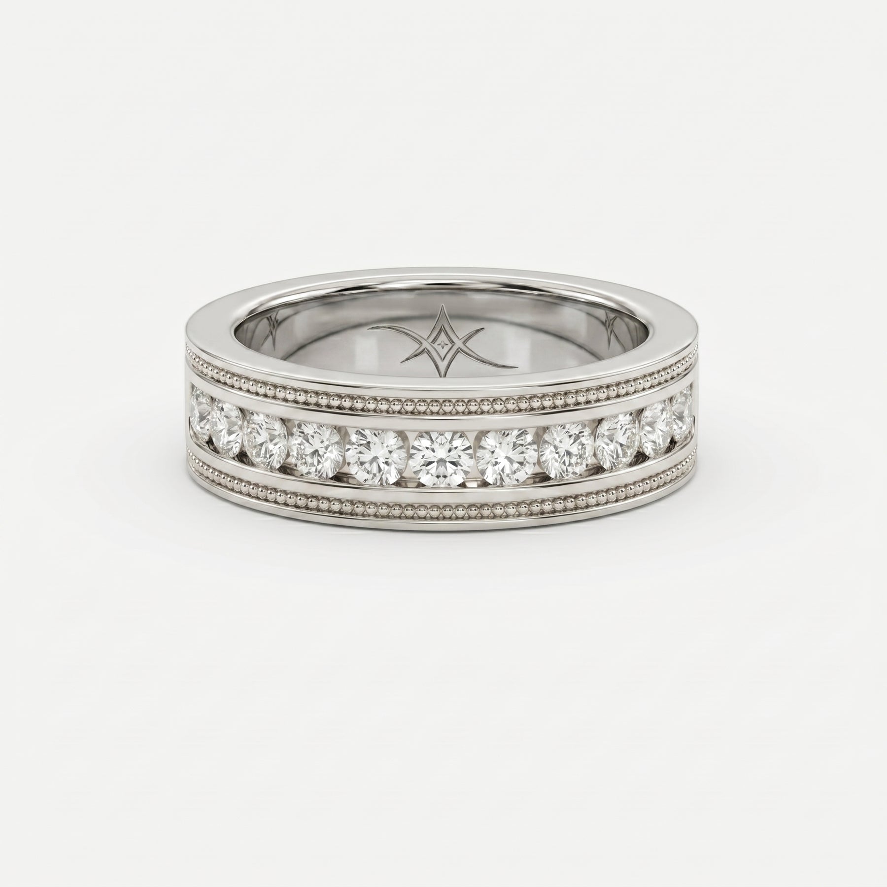 Men’s Half Eternity Handmade Diamond Band