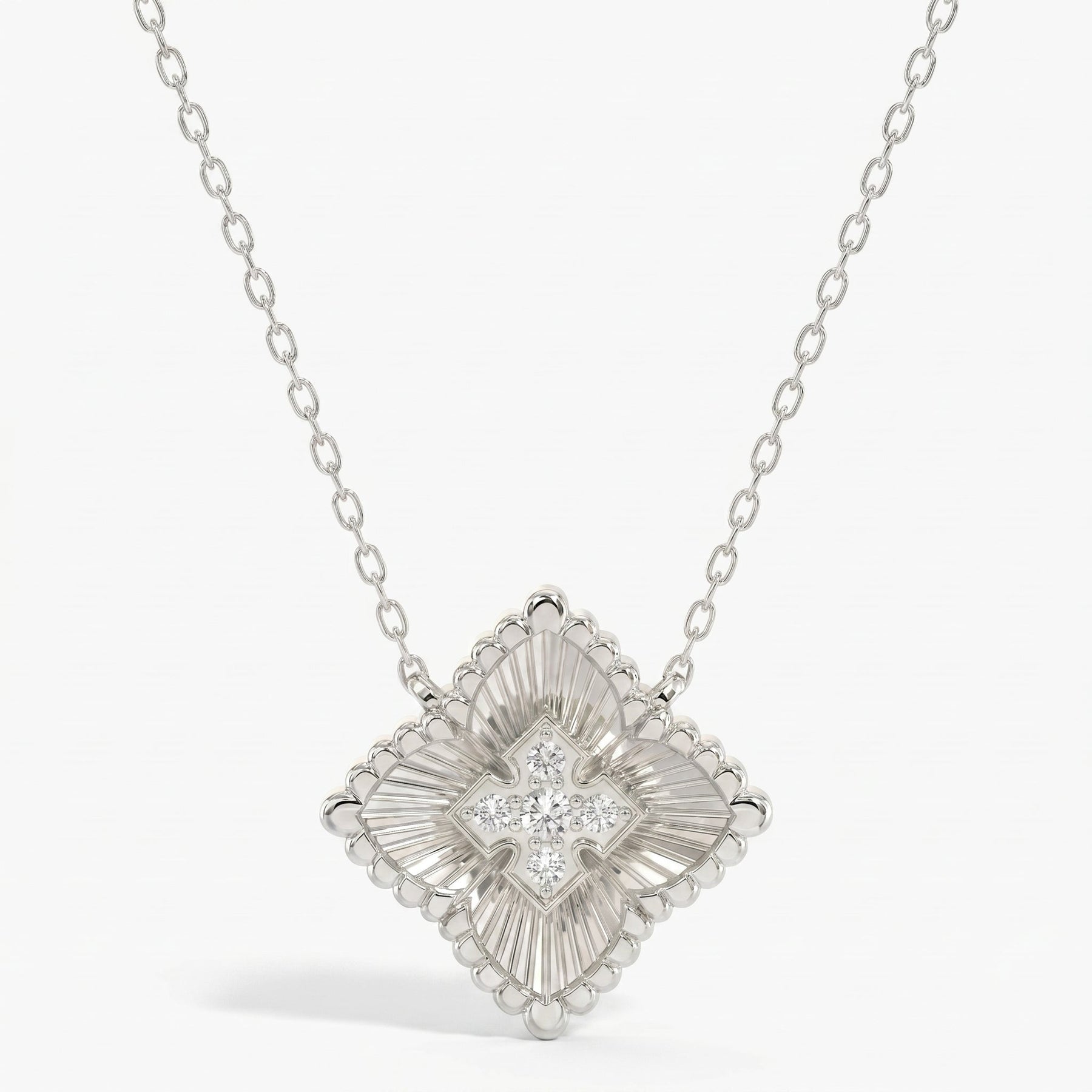Round Diamond Celeste Floral Diamond Fashion Necklace