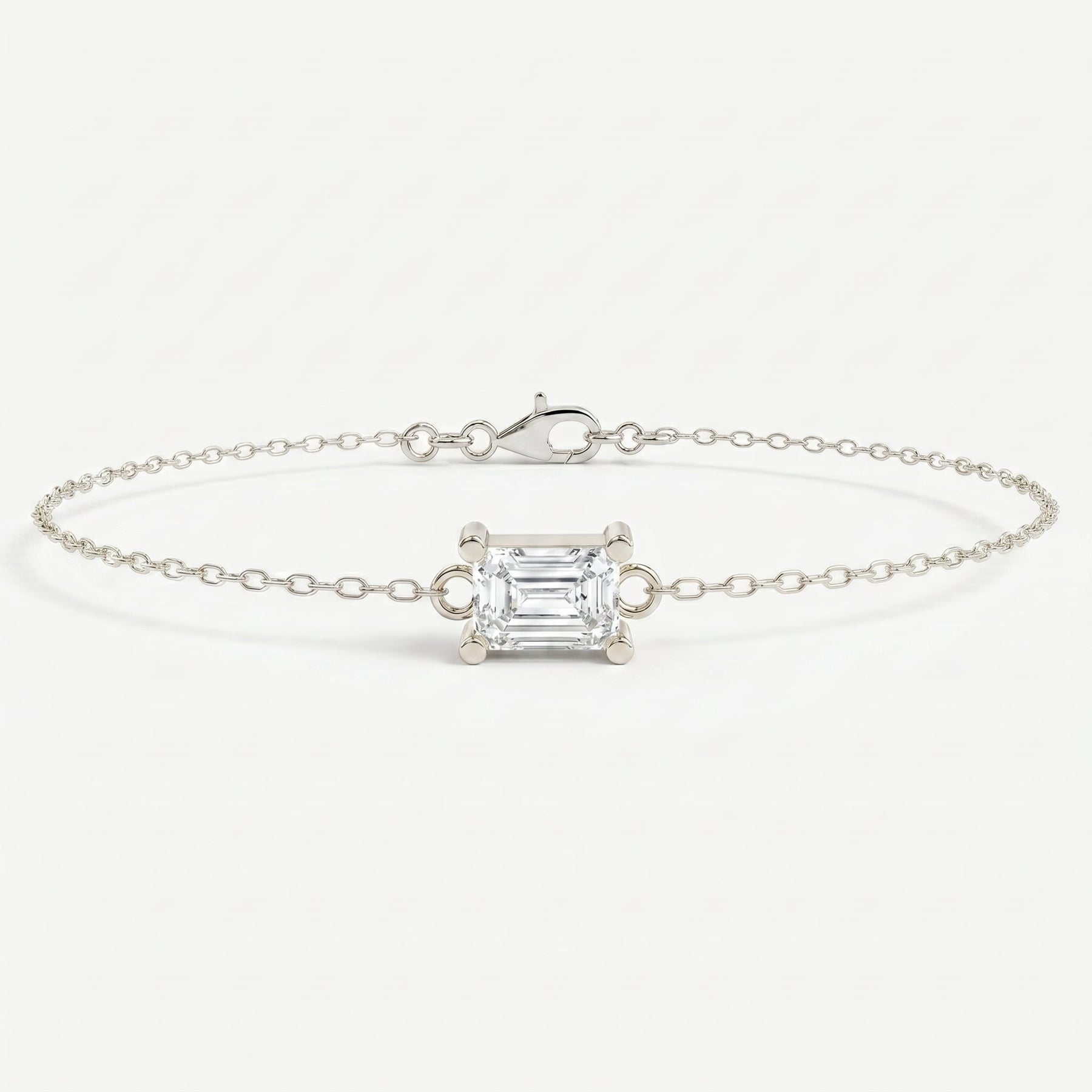 Emerald Diamond Luminous Link Chain Bracelet