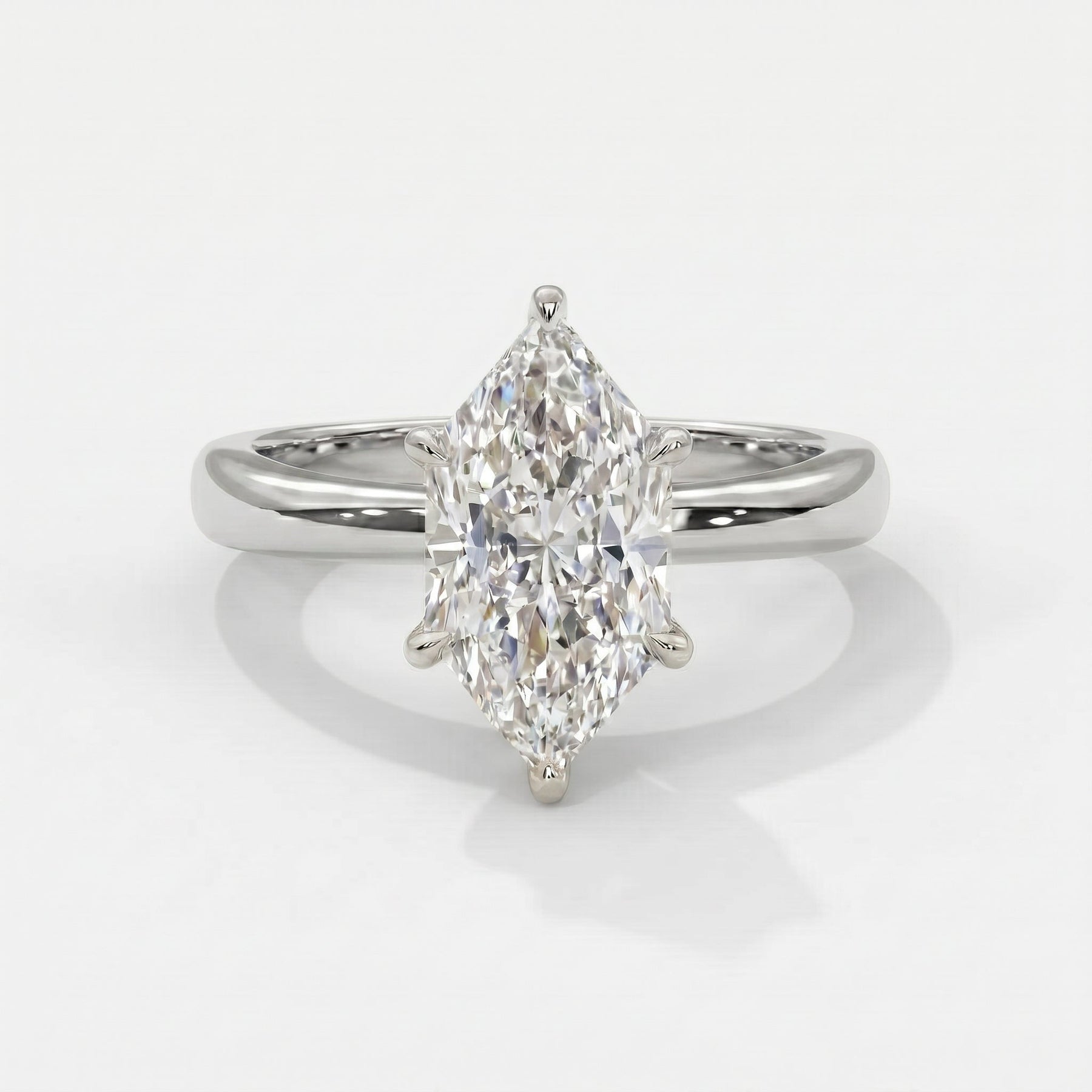 Dutch Marquise Cut Lab Diamond Solitaire Engagement Ring