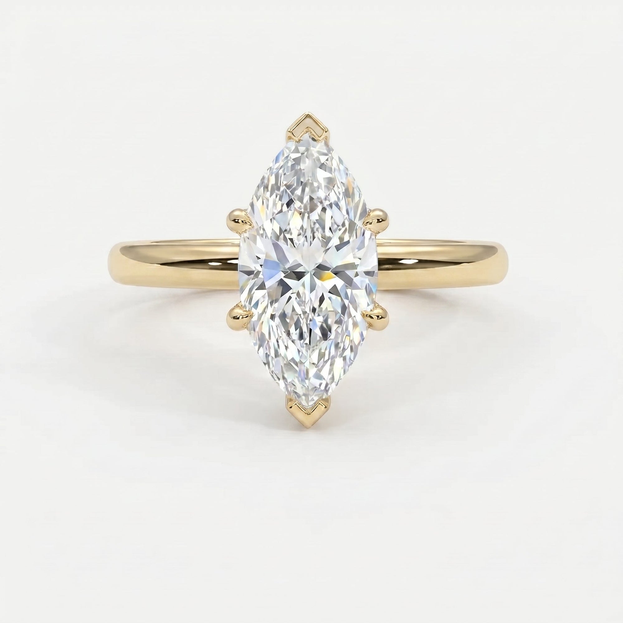 Marquise-cut solitaire engagement ring