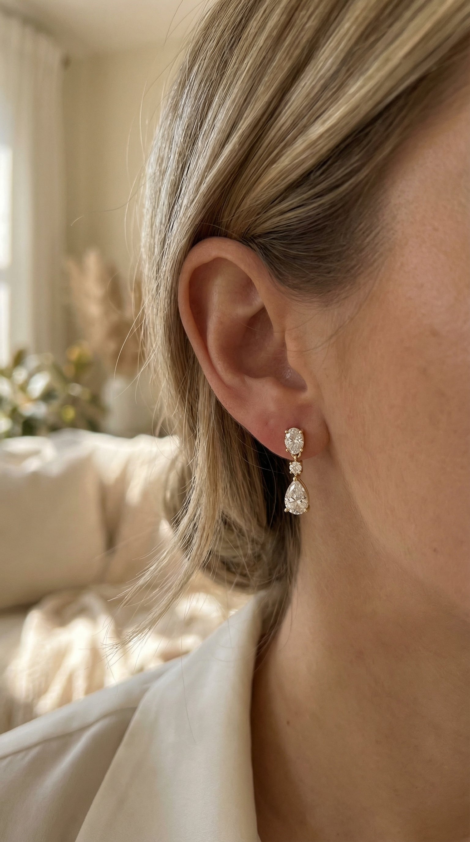 Elegant Diamond Drop Dangle Earring