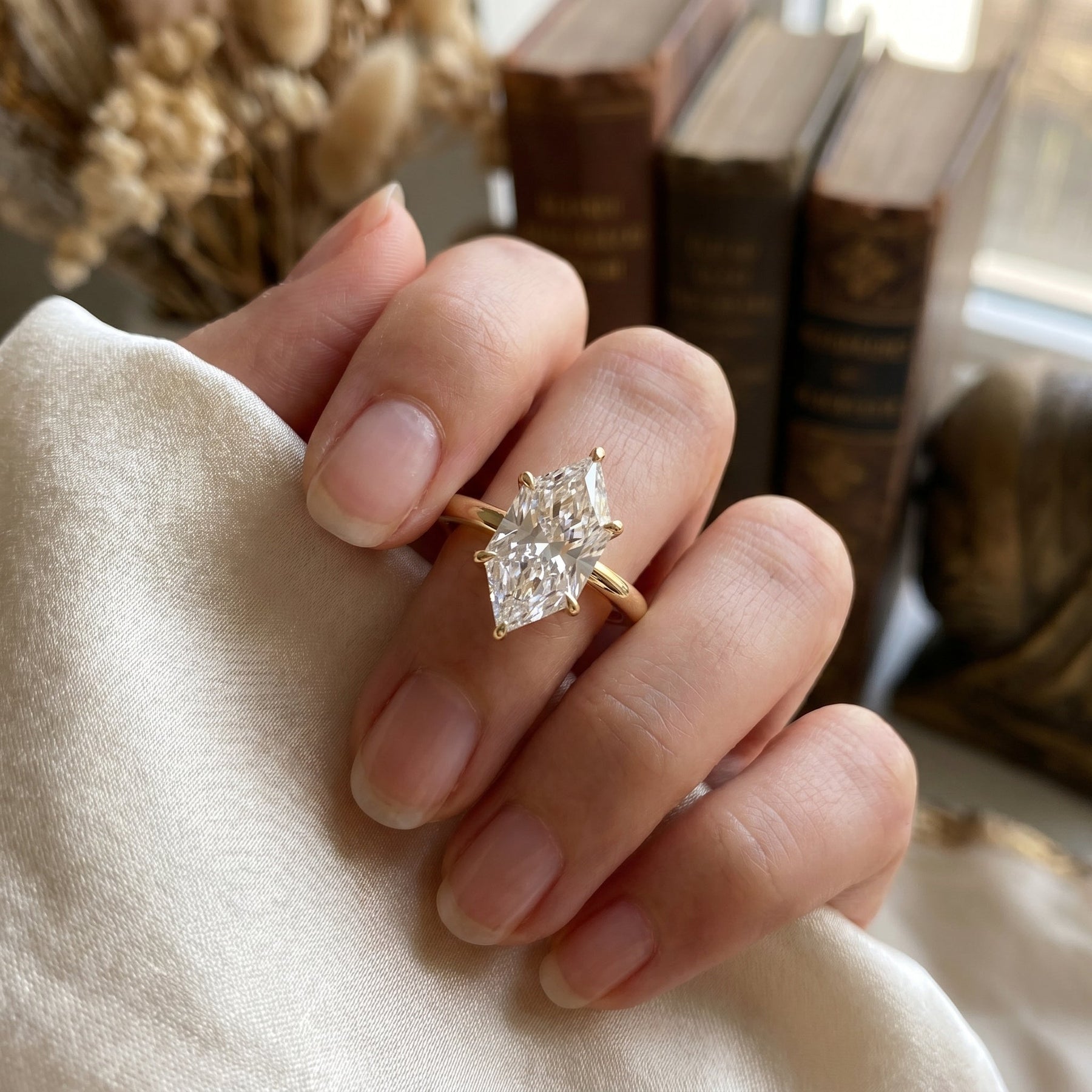 Dutch Marquise Cut Lab Diamond Solitaire Engagement Ring