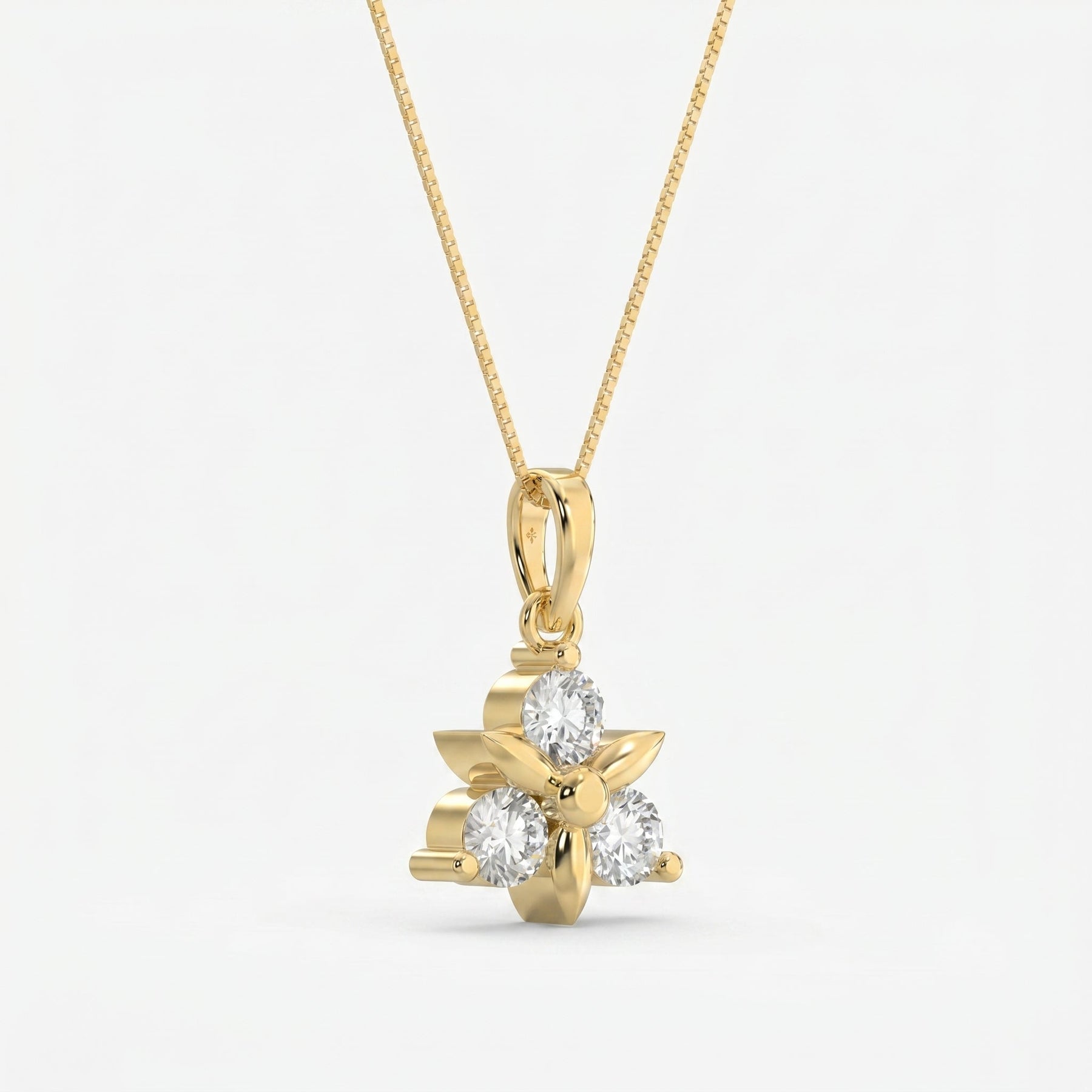 Elegant Floral Diamond Pendant Necklace