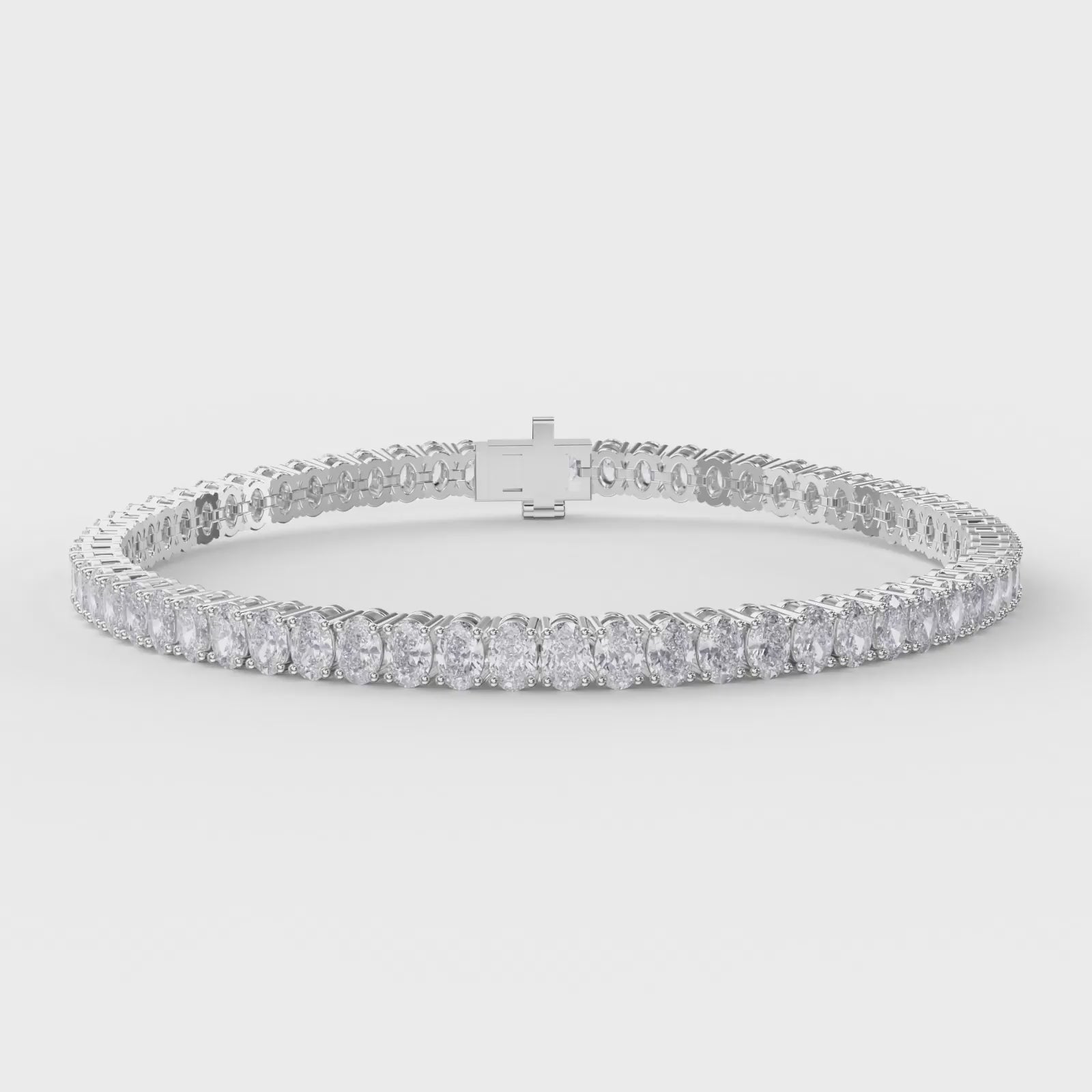 Timeless Prong Set Oval Diamond Tennis Bracelet