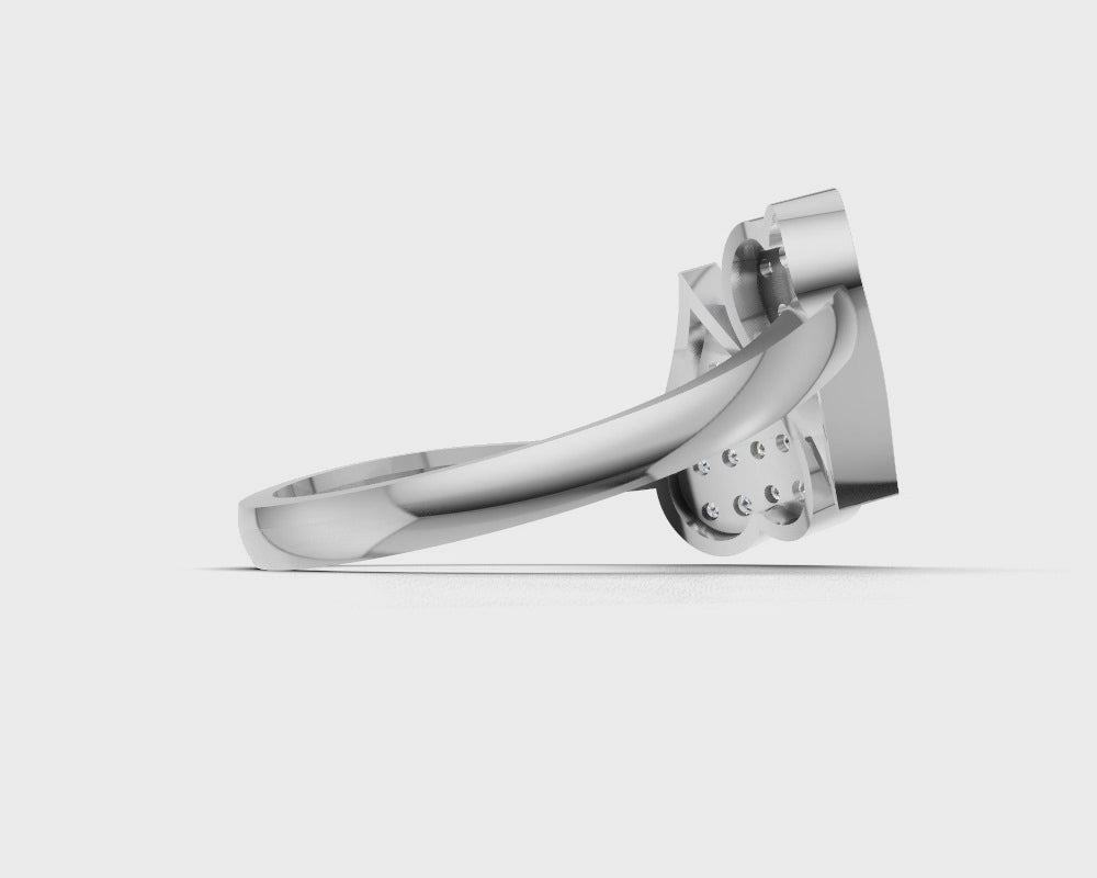 The Shimmering Duo-Heart Pavé Ring