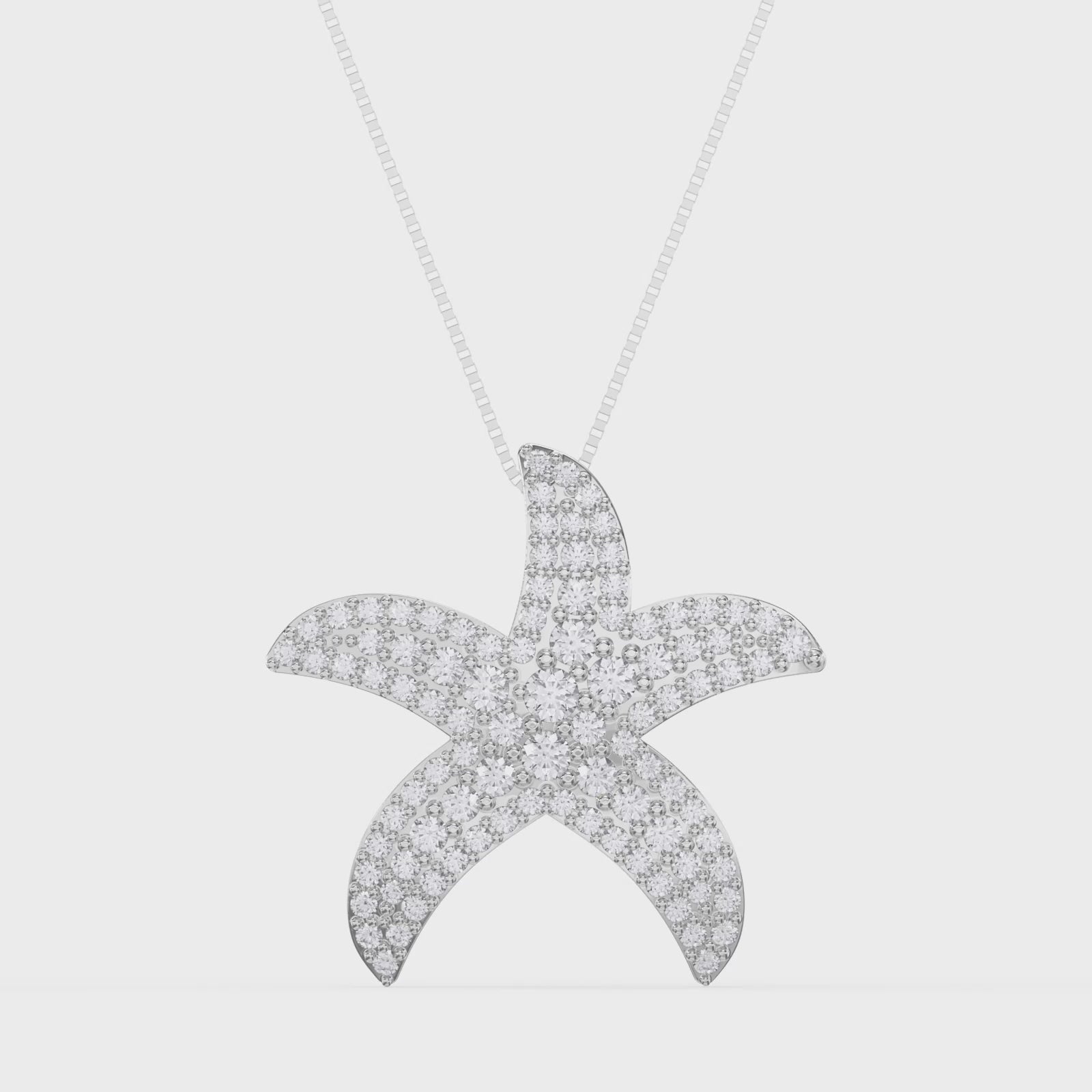 Luxury Starfish Shape Pendant with  Pavé Setting