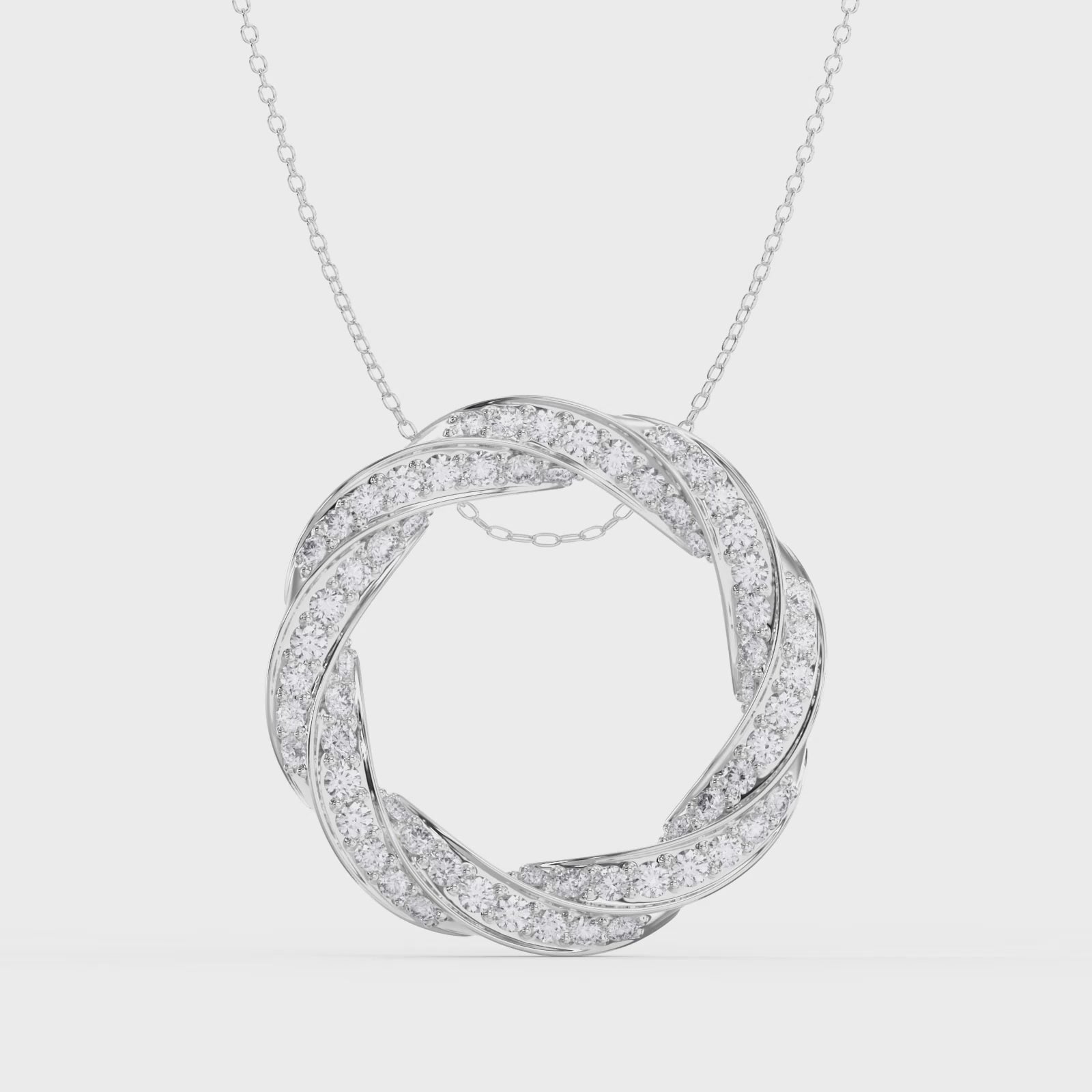 Luxury Intertwined Circle Pendant cubic zirconia with Pavé Setting