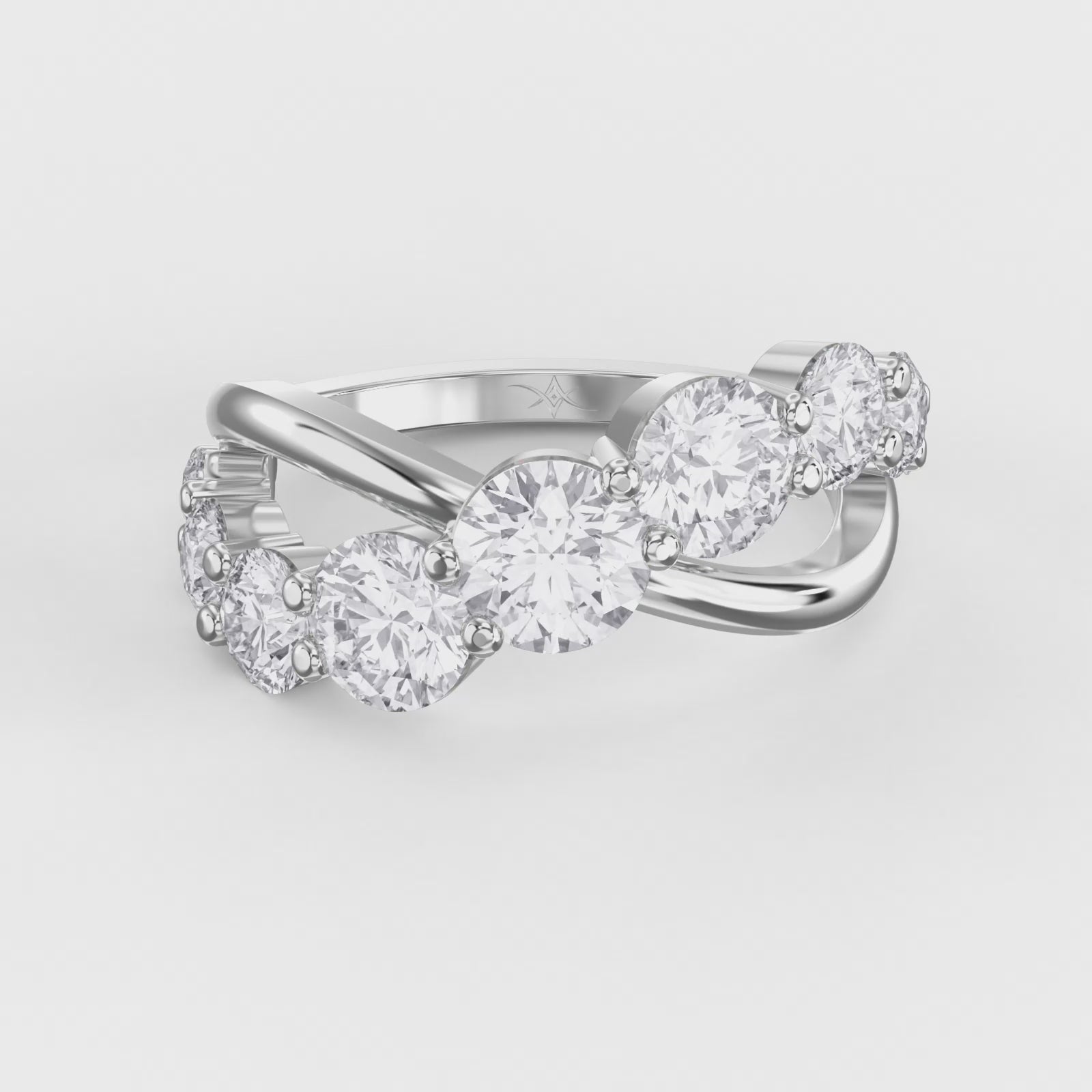 The "Infinity Wave" Multi-Stone Bypass Ring in 925 Silver