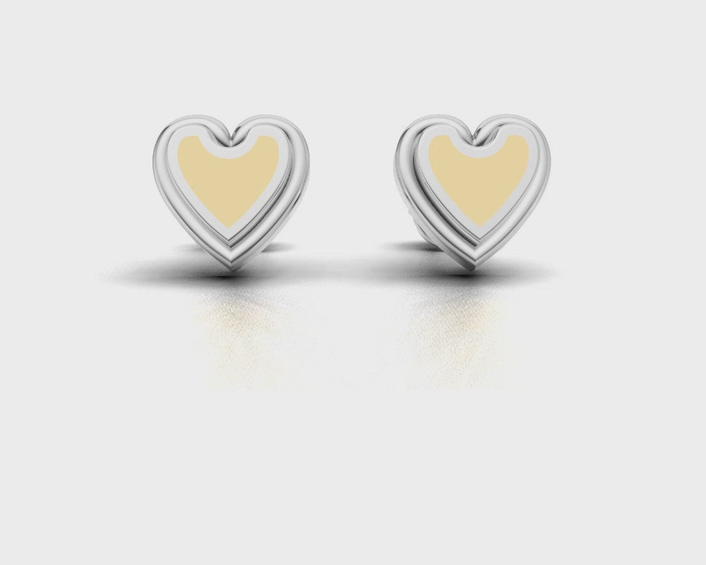 Minimalist Love Heart Design Stud Earrings