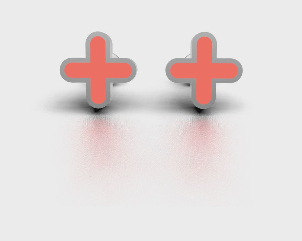 Minimalist Plus Shape Cross Design Stud Earrings