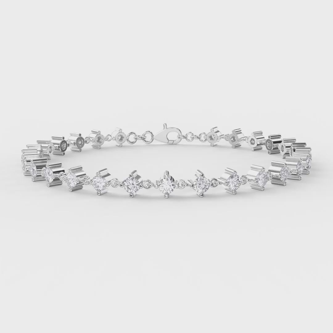 Minimlist Round Diamond Chain Bracelet