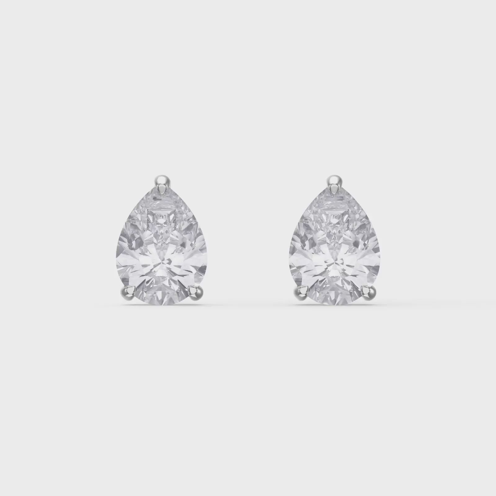 Pear Cut Diamond Earring Stud