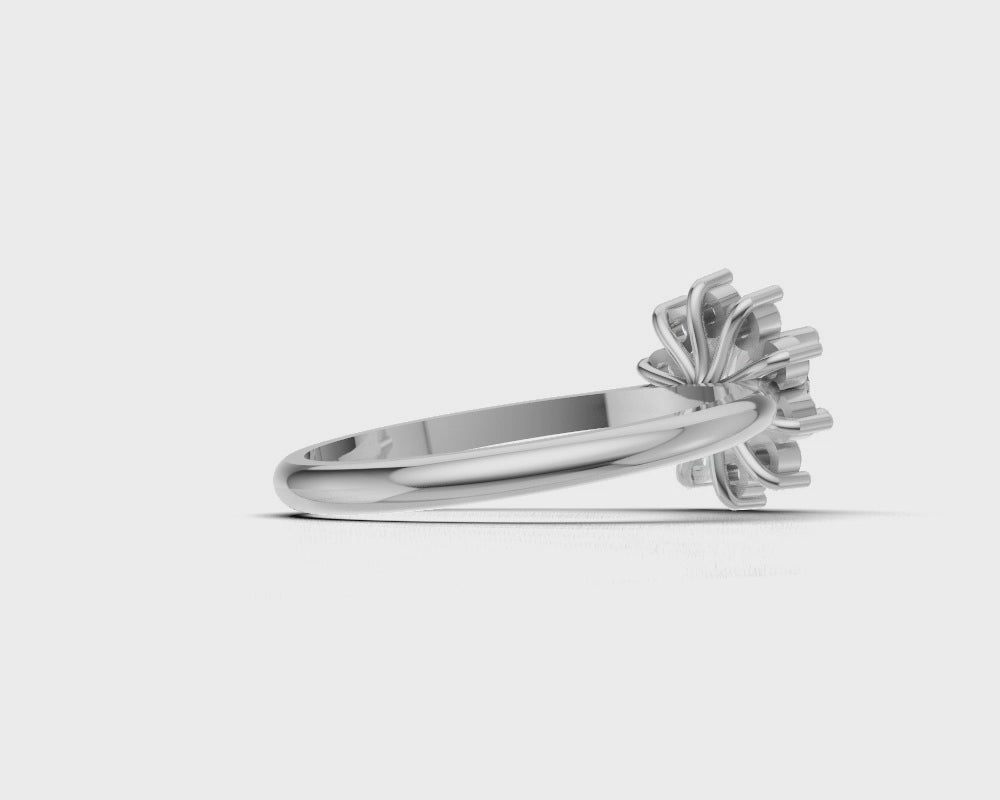The Vintage Floral Halo Solitaire