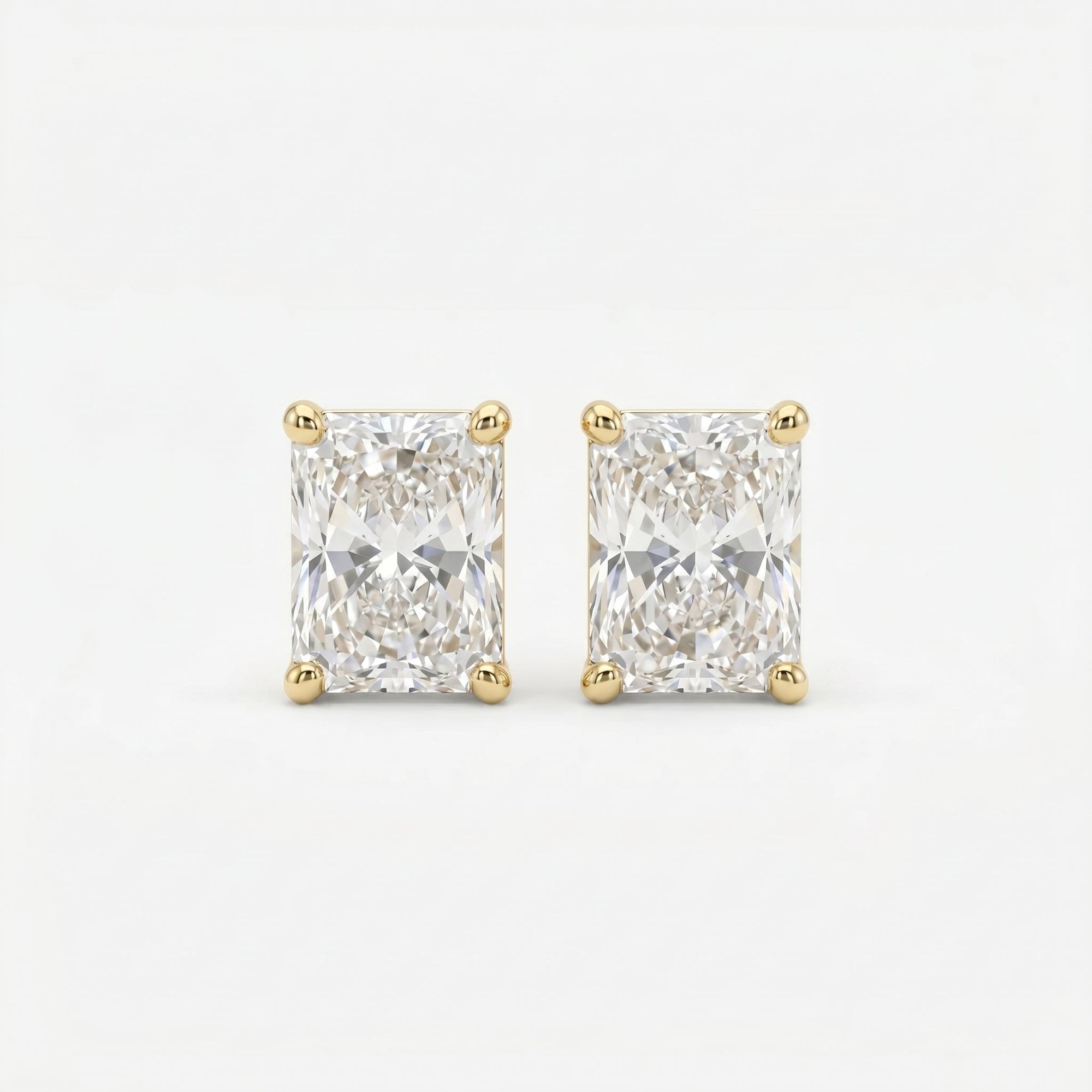 Radiant Cut Diamond Stud Earrings